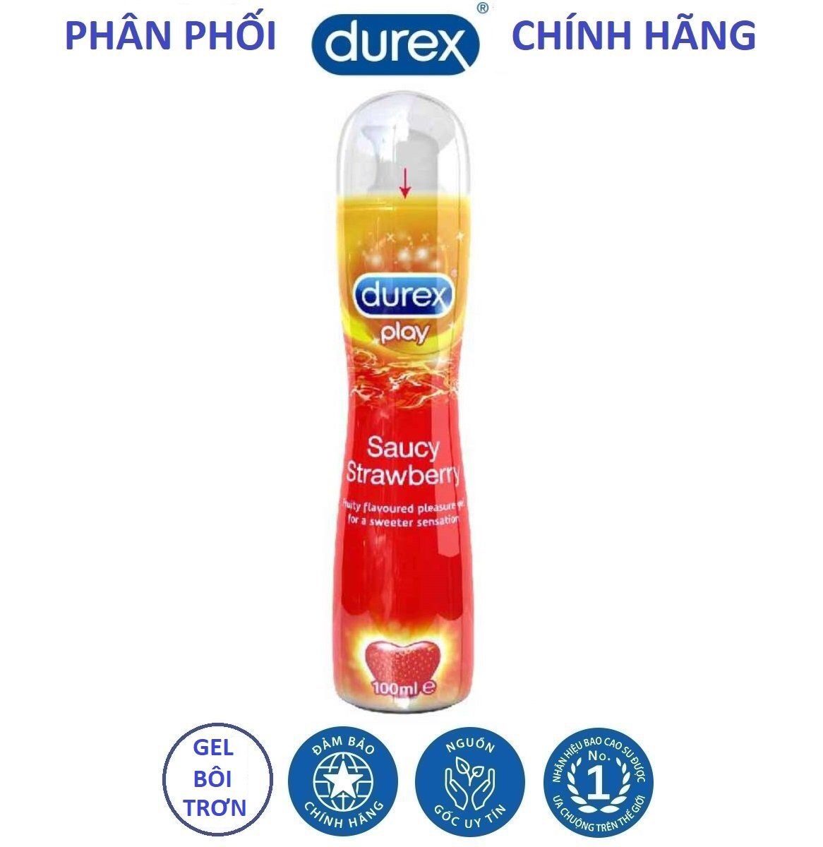 [HCM]Gel Bôi Trơn Durex Play Saucy Strawberry 100ml