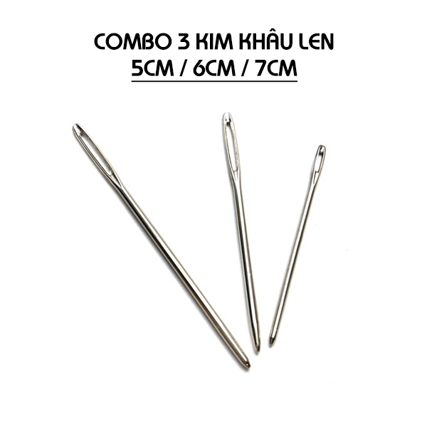 (Combo 3) Kim khâu len đầu tù size 567cm