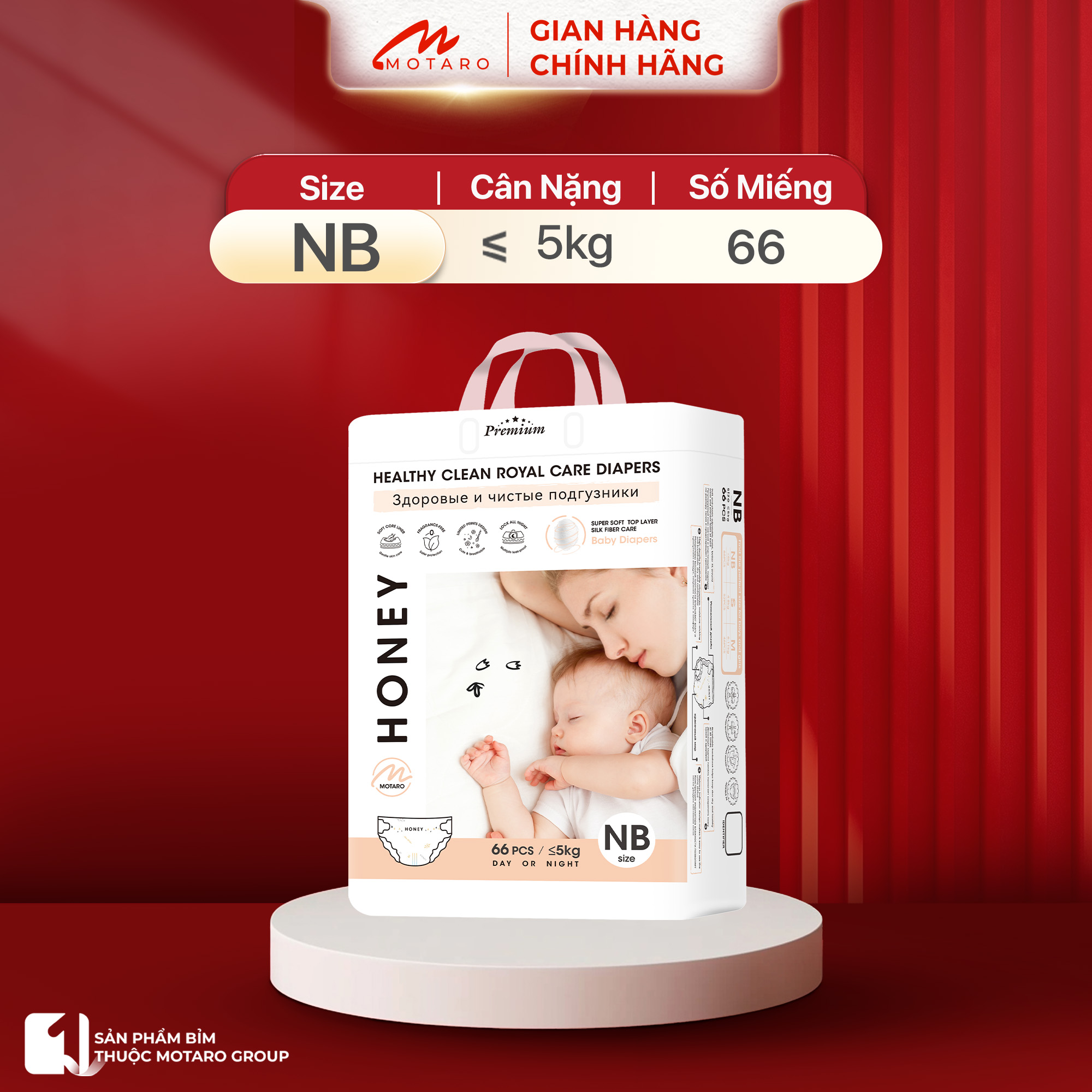 Tã/bỉm Honey Premium Dán Quần Chính Hãng Mềm Mại Thoáng Khí Cho Bé