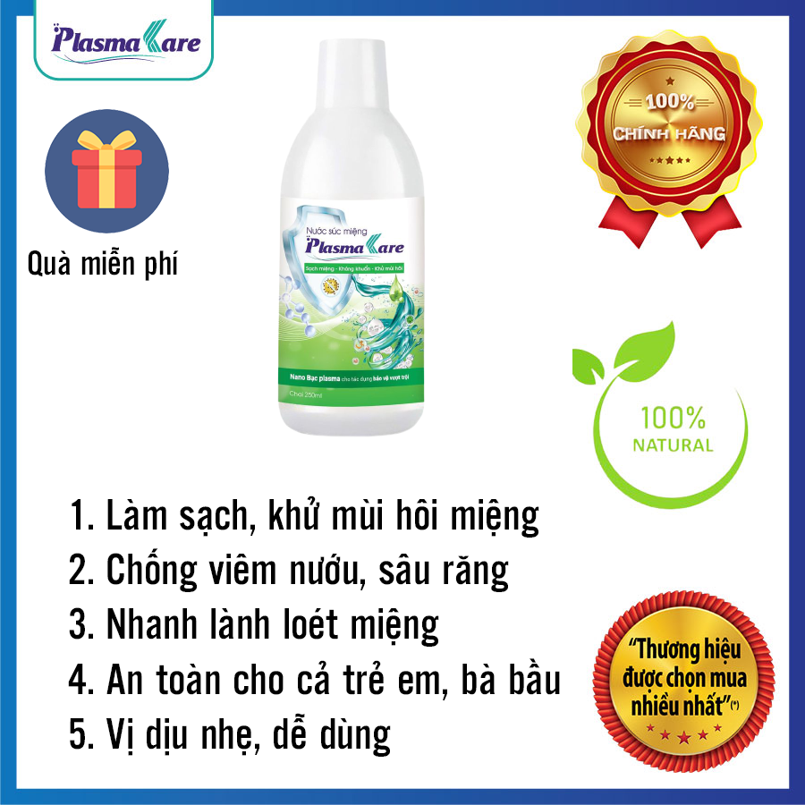 Combo 3 Nước Súc Miệng Plasmakare Kháng Khuẩn Plasma Bạc