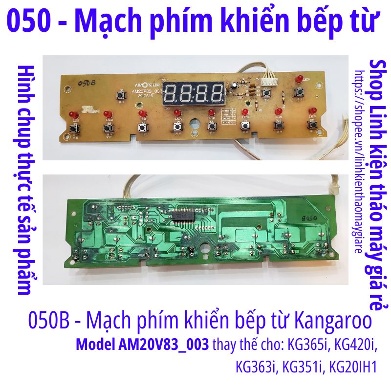 050 - Mạch phím Mạch điều khiển bếp từ SANAKY MIDEA KANGAROO cũ