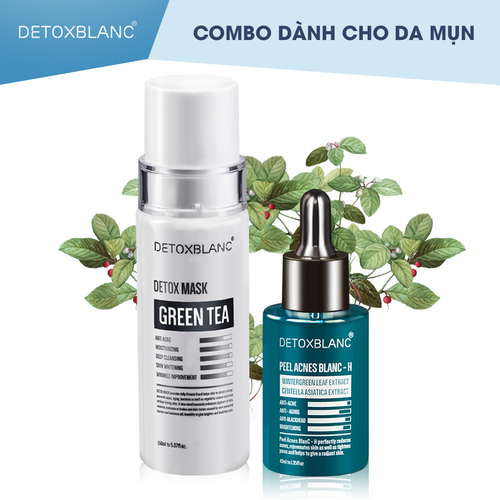 [ Hỗ Trợ Ship - Tặng Son ] Combo Đặc Tri Mụn Nám Thể Nặng - Detox Blanc - Nạ Thải Độc Số 1 Và Serum Tri Mụn 2020