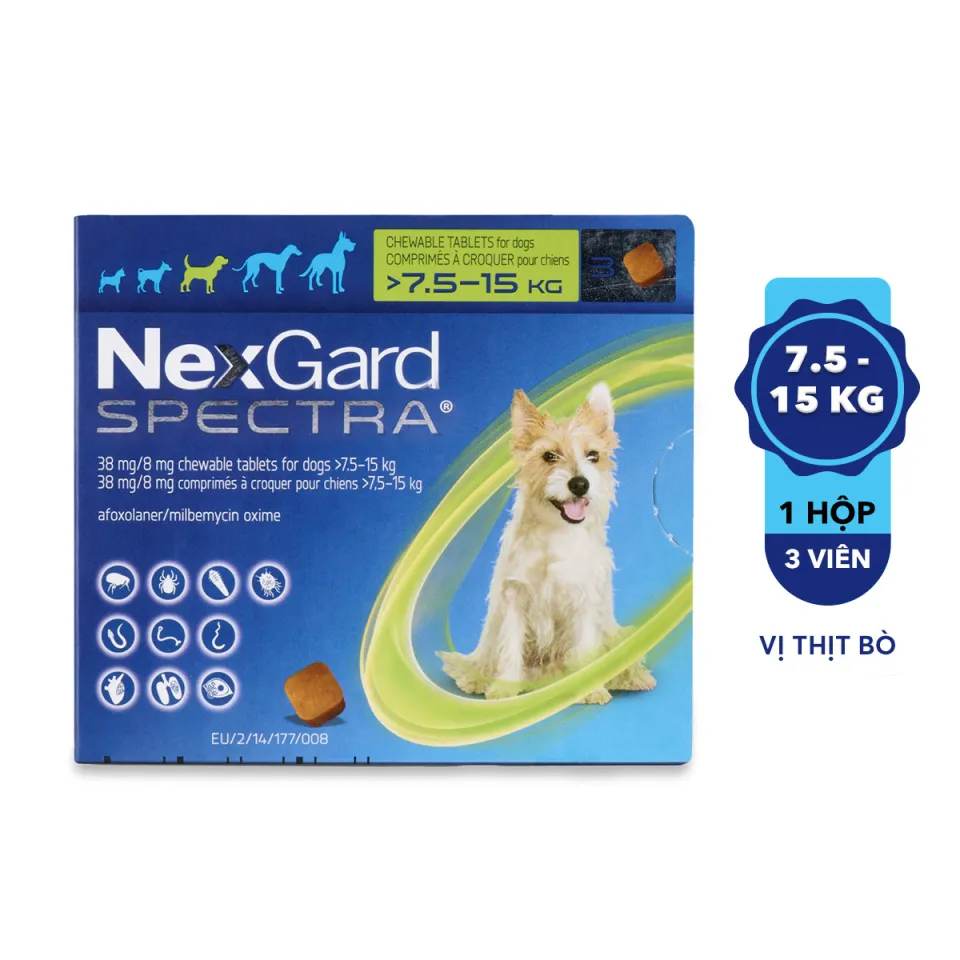 [ NexGard SPECTRA ] Viên nhai cho chó 7.5-15kg 1 viên Petemo Pet Shop