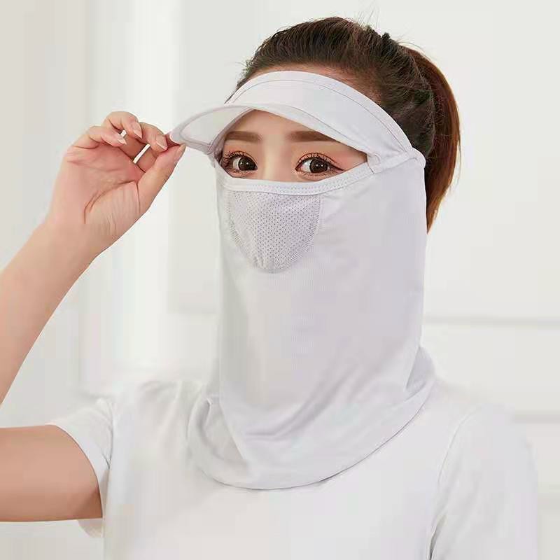 Khẩu Trang NINJA có vành nón Che Kín Mặt Cổ. Khẩu Trang Vải Lụa Lạnh Thoáng Khí Chống Nắng Chống Bụi