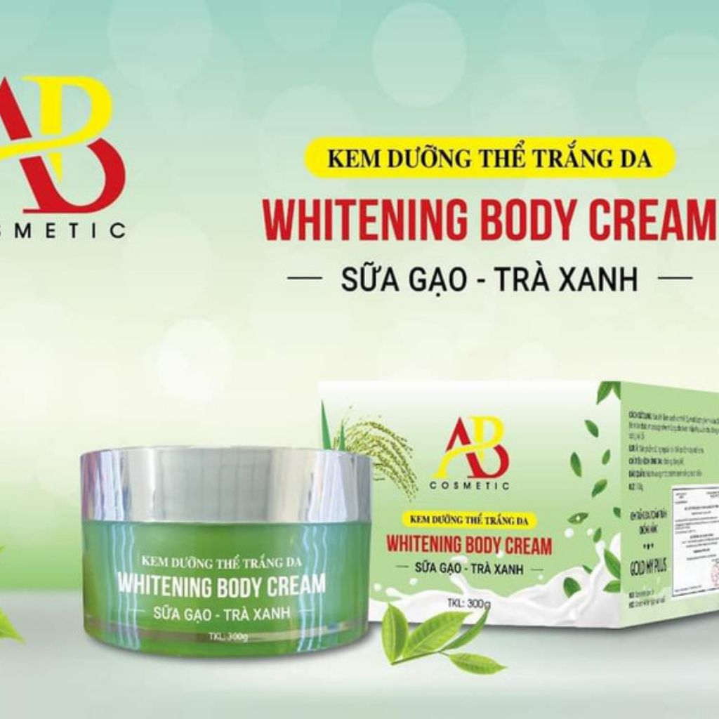 Kem Body Duỡng Trắng Da Toàn Thân Sữa Gạo Và Trà Xanh Ab 300Gr - Hàng Chính Hãng