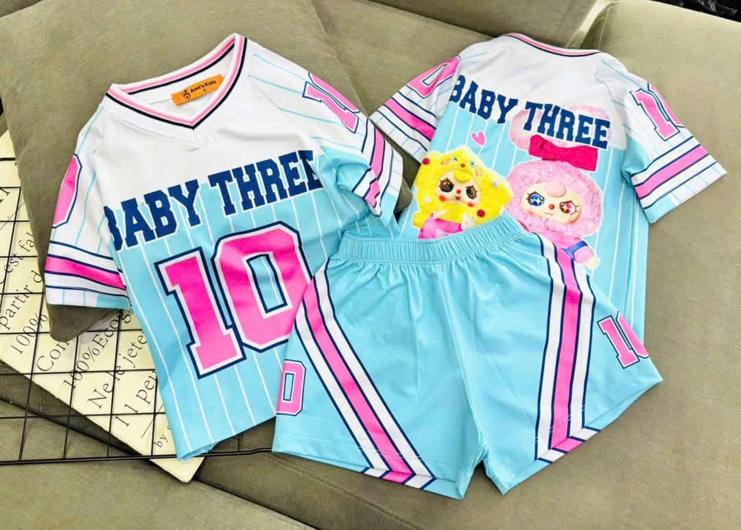 (8-40Kg)Đồ Bộ bé gái-Bộ Lửng in hình 3D cho Bé Gái chất liệu THUN LẠNH-quần áo cho bé mặc ở 