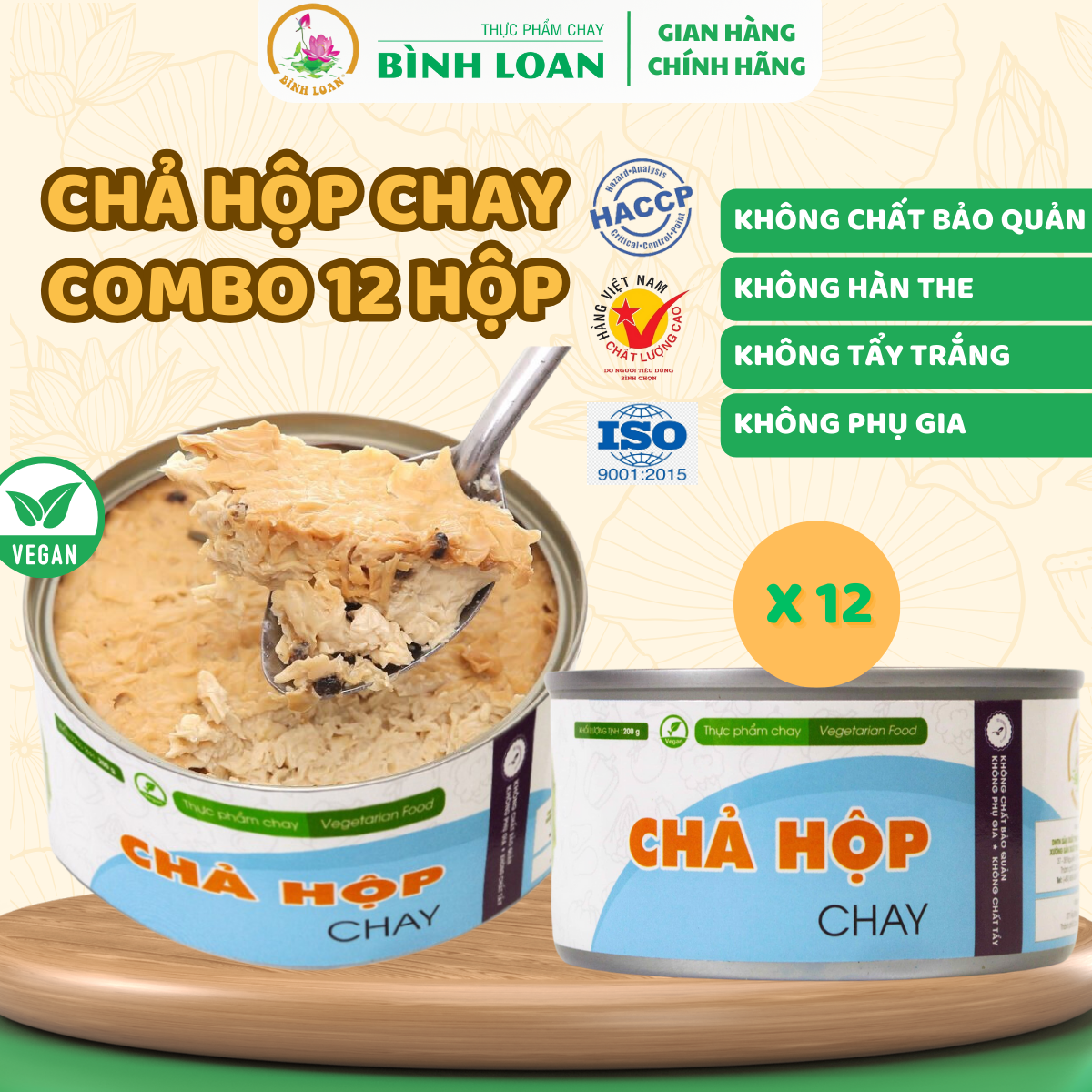 Thực Phẩm Chay Bình Loan - combo 12 hộp Chả Chay