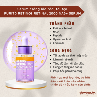 Serum PURITO Retinol Retinal 2000 NAD+ Serum 30ml – Chống Lão Hóa Săn Chắc & Tái Tạo Da