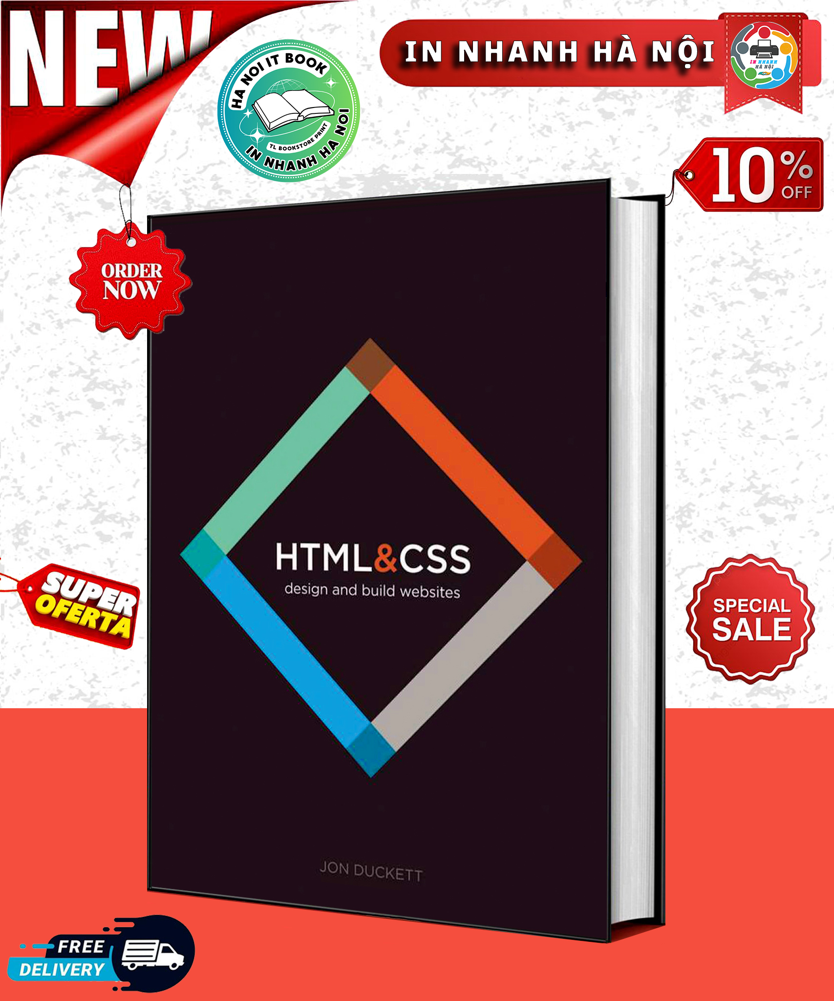 Bìa cán màu HTML CSS design and build websites - Hanoi IT Book