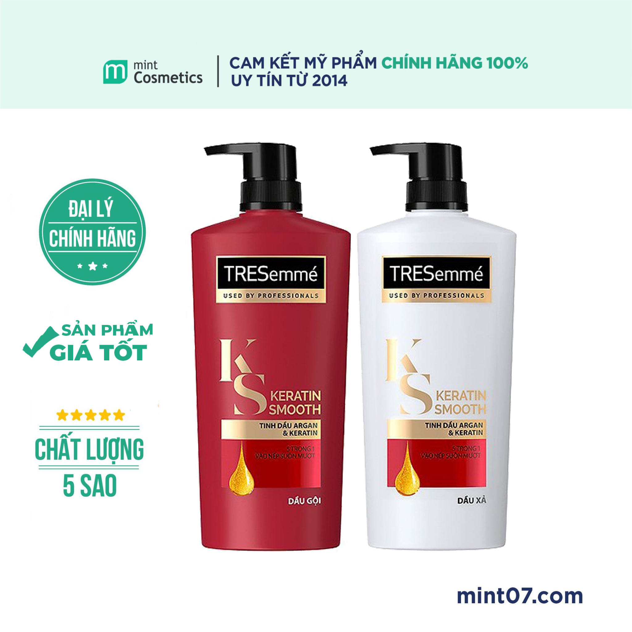 Bộ Dầu Gội Xả Tresemmé Keratin Smooth