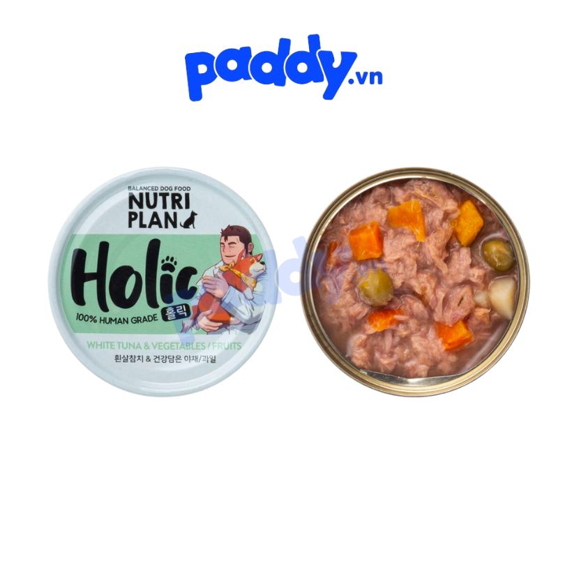 Pate Cho Chó Thịt & Rau Củ Nutri Plan Holic (Lon 85g)