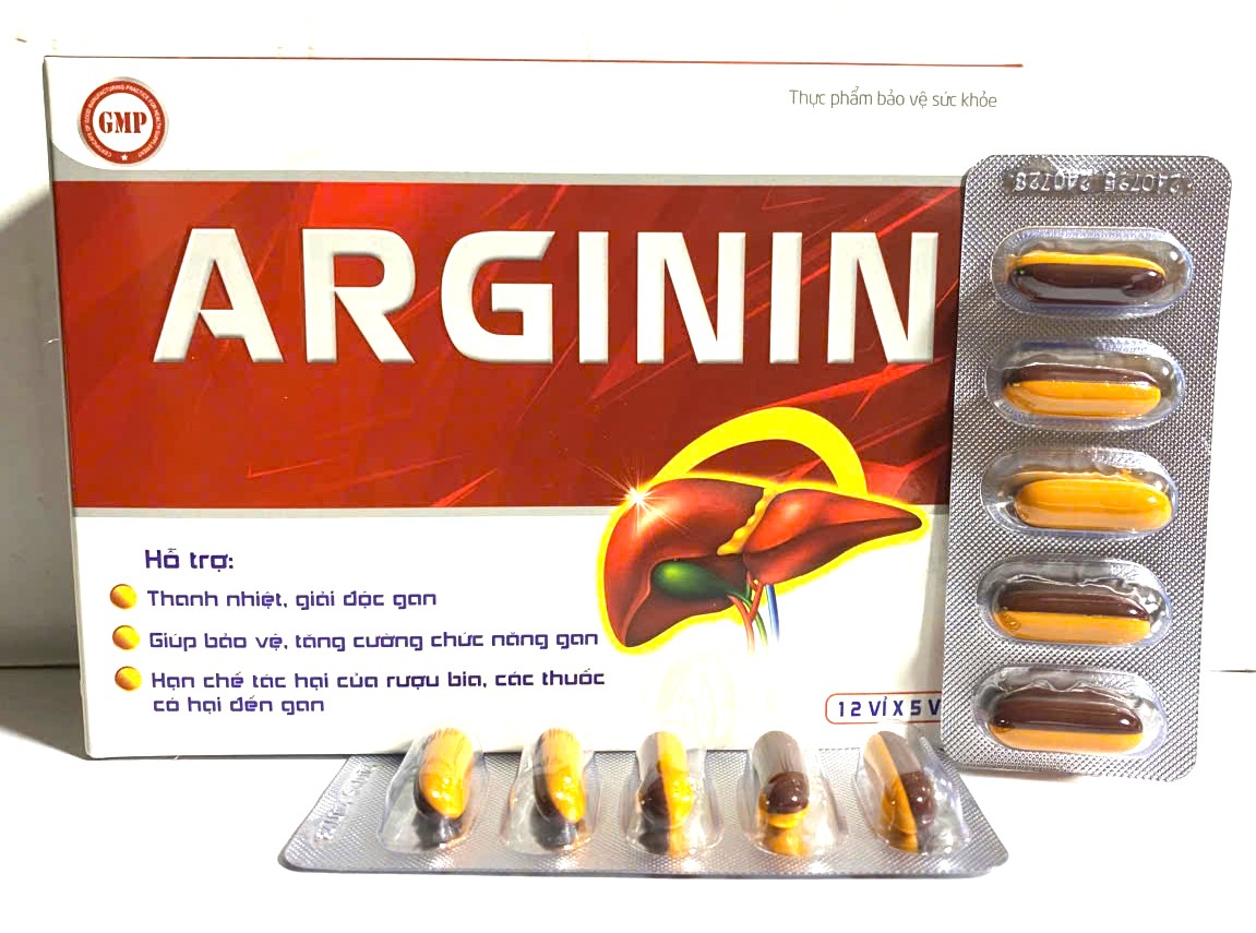 Arginin 600 Arginin bổ gan mát gan giải độc gan tăng cường chức năng gan mát gan lợi mật giải độc ga