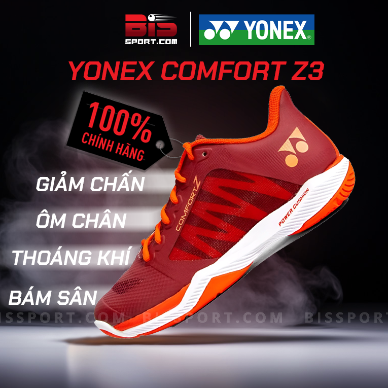 Giày Cầu Lông Yonex Comfort Z3 Đỏ Chính Hãng - Thiết Kế Hiện Đại Thoải Mái Độ Đàn Hồi Và Chống Trơn 