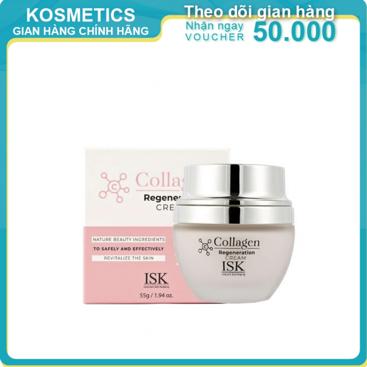 Kem Dưỡng Da Săn Chắc Và Làm Trắng Da Isk Collagen Hàn Quốc 55G