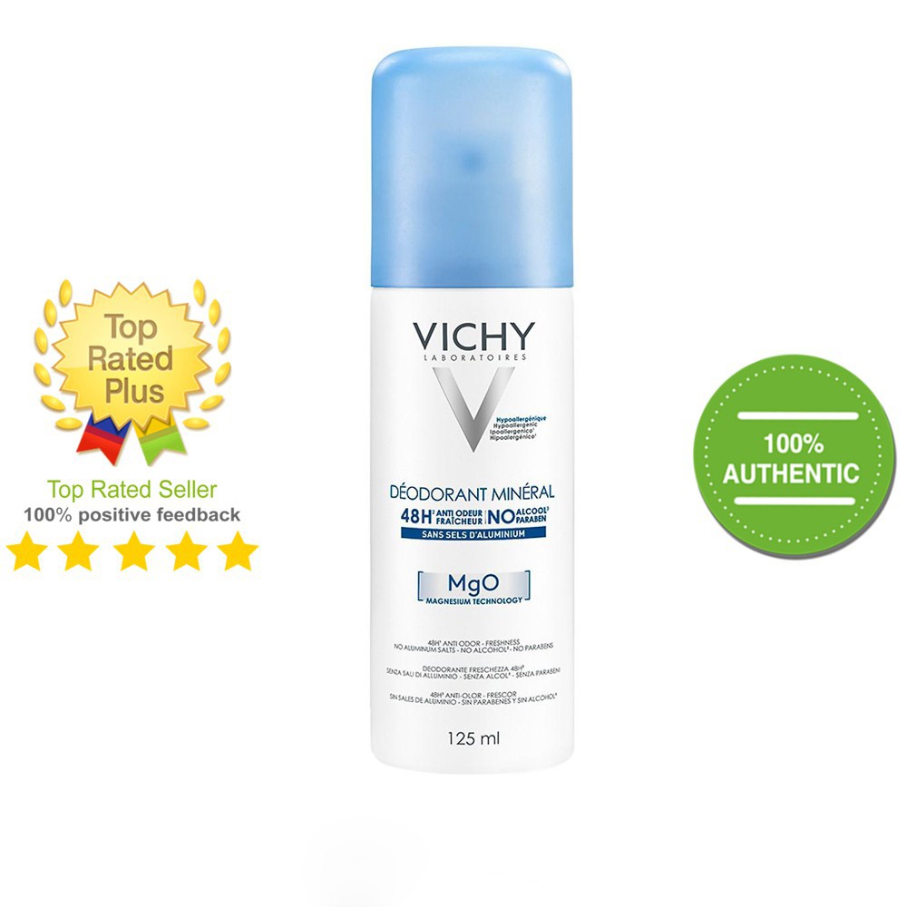 Vichy Déodorant Minéral 48H Mgo - Xịt Khử Mùi Giàu Khoáng Vichy 125Ml Cam Kết Hàng Đúng Mô Tả Chất Lượng Đảm Bảo An Toàn Đến Sức Khỏe Người Sử Dụng