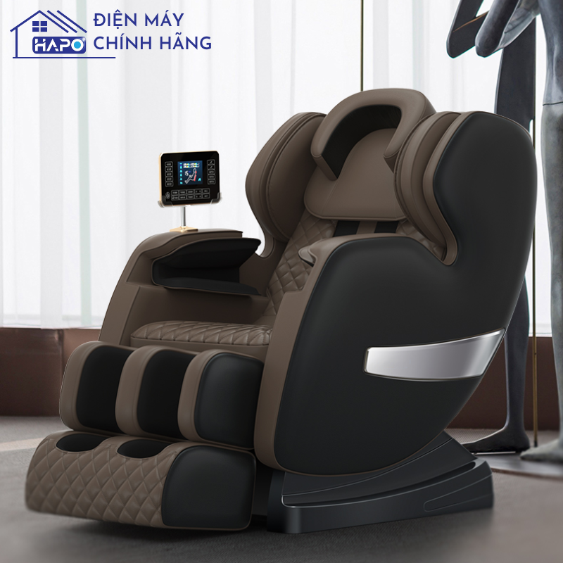 Ghế massage đa năng Nhật Bản Hapo cao cấp Ghế massage toàn thân Trục ghế SL Ghế mát xa bi lăn silicon 4D chạy dọc Ghế mát-xa nhiệt hồng ngoại