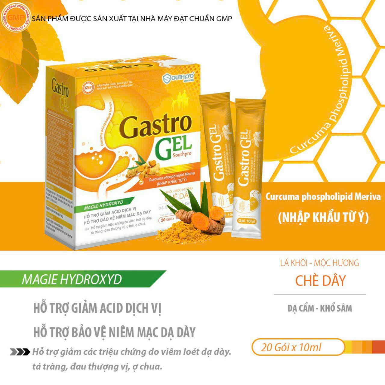 Gastro Gel SOUTHPRO hỗ trợ giảm ACID dịch vị hỗ trợ bảo vệ niêm mạc dạ dày