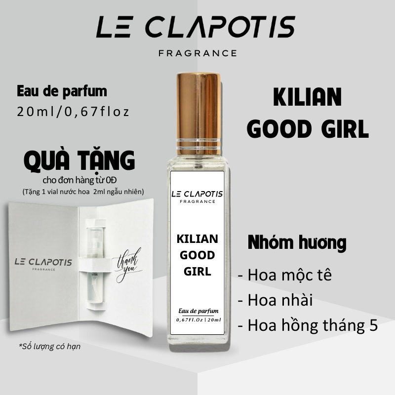 Nước Hoa Nữ Kilian Good Girl chính hãng Le Clapotis 20ml thơm lâu hương gỗ trầm ấm sang trọng