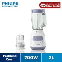 Máy Xay Sinh Tố Philips HR2222/00 (Trắng)|700W| - Cối Thủy Tinh 1.5L- Đi Kèm Cối Xay Gia Vị Nhỏ - 5 Tốc Độ Cài Đặt Sẵn - Nghiền Mịn Đá Nhanh Gấp 2 Lần - Hàng Phân Phối Chính Hãng