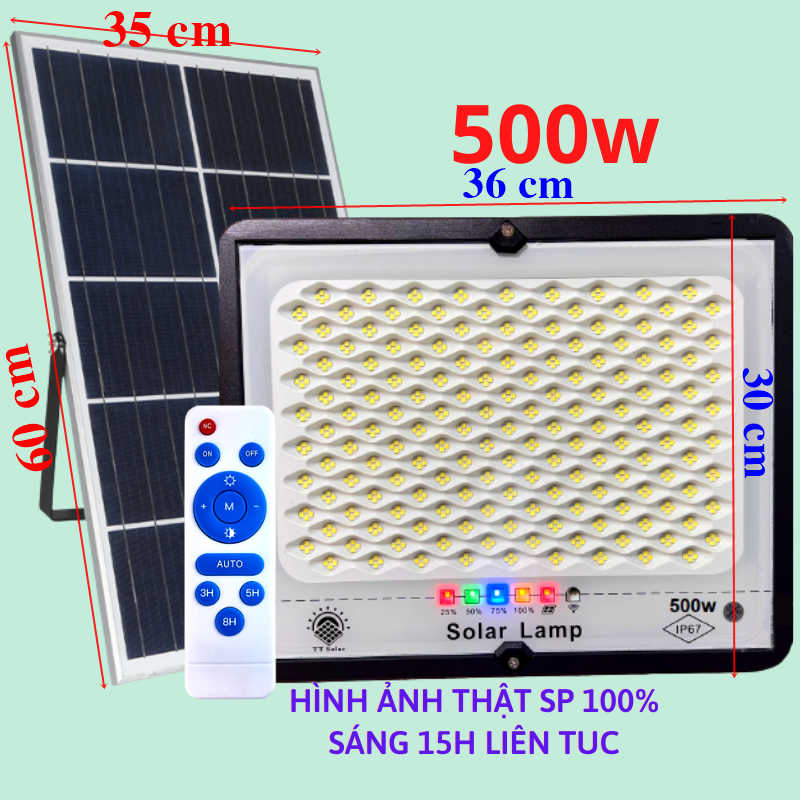 Đèn Năng Lượng Mặt Trời Đèn Led Năng Lượng Mặt Trời Chống Lóa Cao Cấp 2025 100W200W500W Khung Nhôm Bảo hành 2 năm Chống nước IP68