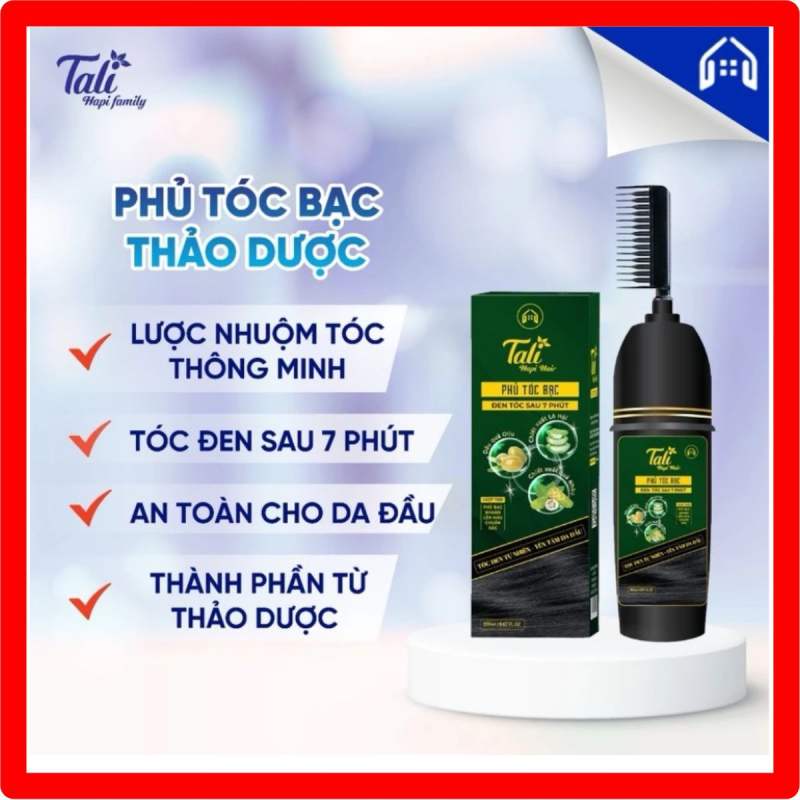 DẦU GỘI PHỦ BẠC TALI HAPI CHÍNH HÃNG THẢO DƯỢC NHUỘM ĐEN TÓC sau 7 PHÚT