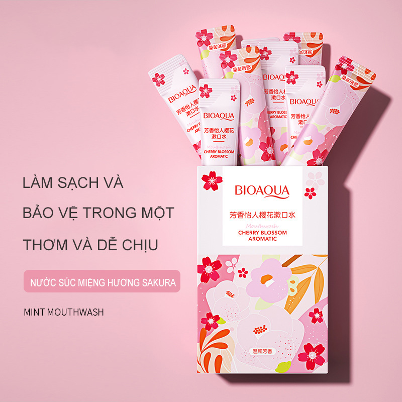 [Hcm]Hộp 20 Túi Nước Súc Miệng Sạch Hơi Thở Thơm Mát Sảng Khoái