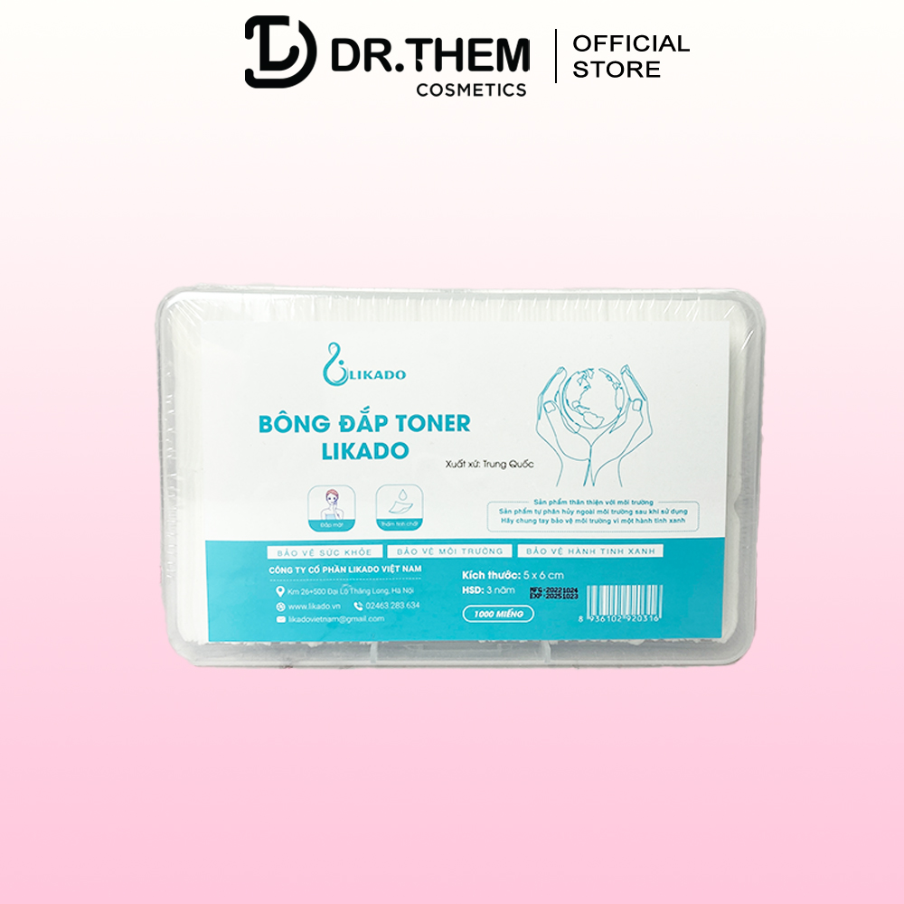 Likado Bông Đắp Toner Lotion Mask 1000 Miếng Cotton Mềm (1 Hộp)