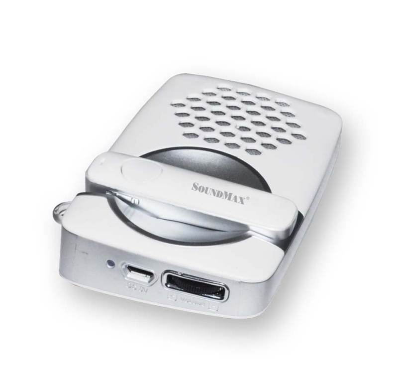 Tai nghe bluetooth headset for car soundmax F3 (Trắng xám)