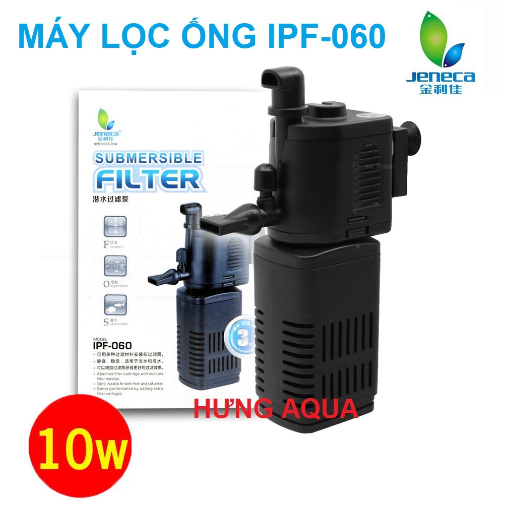 Máy lọc ống - lọc nước bể cá - lọc đứng 3 trong 1 (lọc sủi tạo luồng) Jeneca IPF-060 / IPF-080 (chín