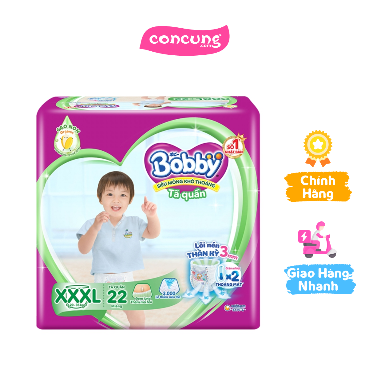 Tã quần Bobby size XXXL 22 miếng