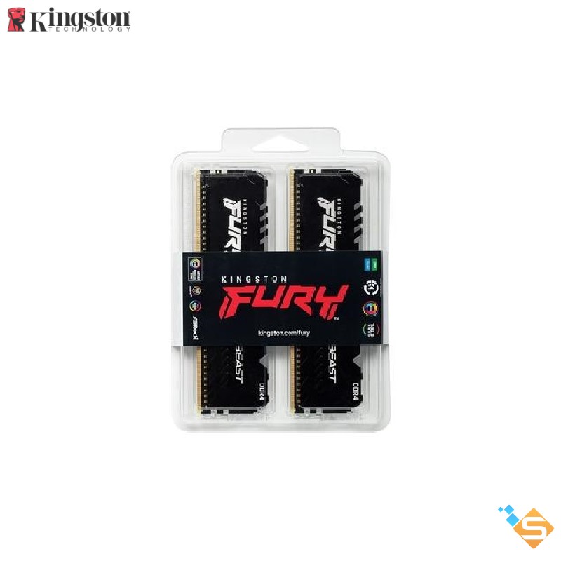 RAM PC Kingston Fury Kit 32GB (2x16) 16GB (2x8) 3200MHz DDR4 CL16 DIMM Beast RGB KF432C16BBAK2/16 -