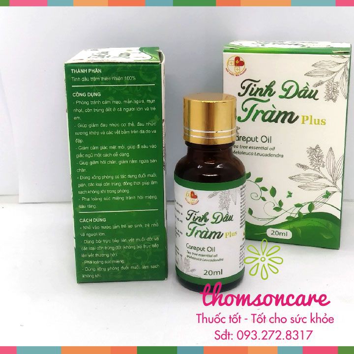 Tinh Dầu Tràm Thiên Nhiên 100% - Careput Oil - Thư Giãn Cơ Thể - Chai 20Ml Cho Trẻ Từ Sơ Sinh Đuổi Muỗi Phòng Ngừa Cảm Lạnh