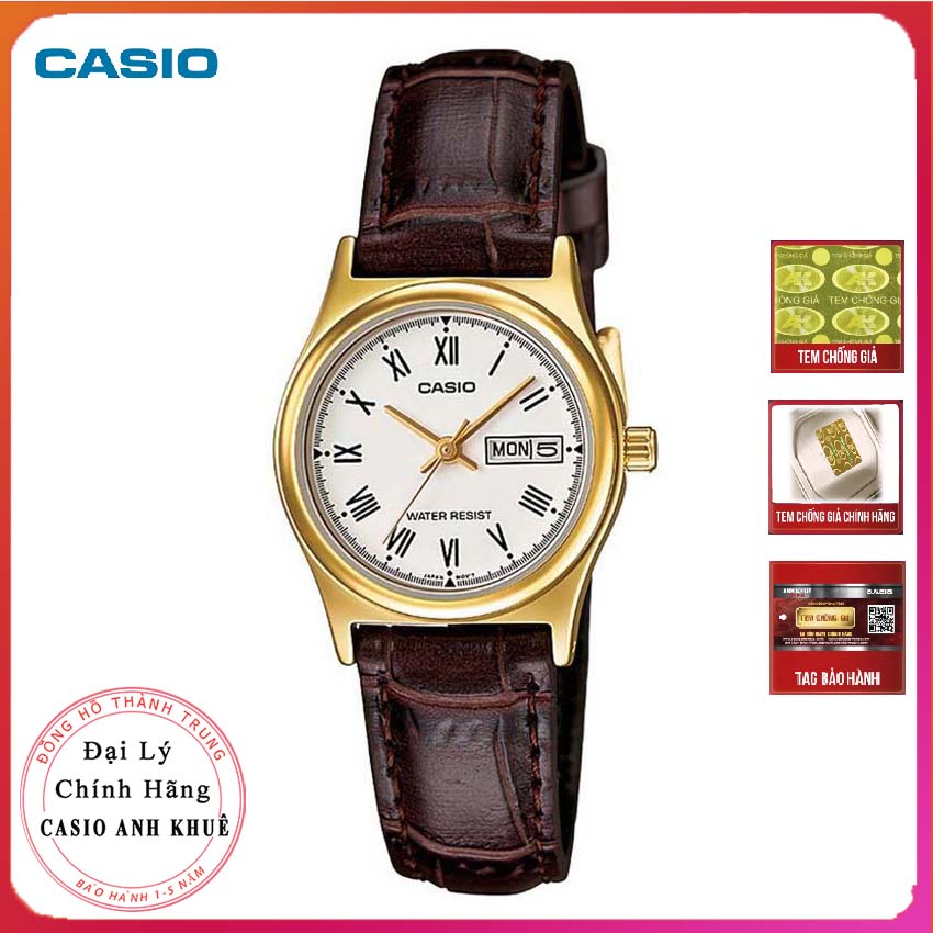 Đồng hồ nữ Casio LTP-V006GL-7BUDF dây da