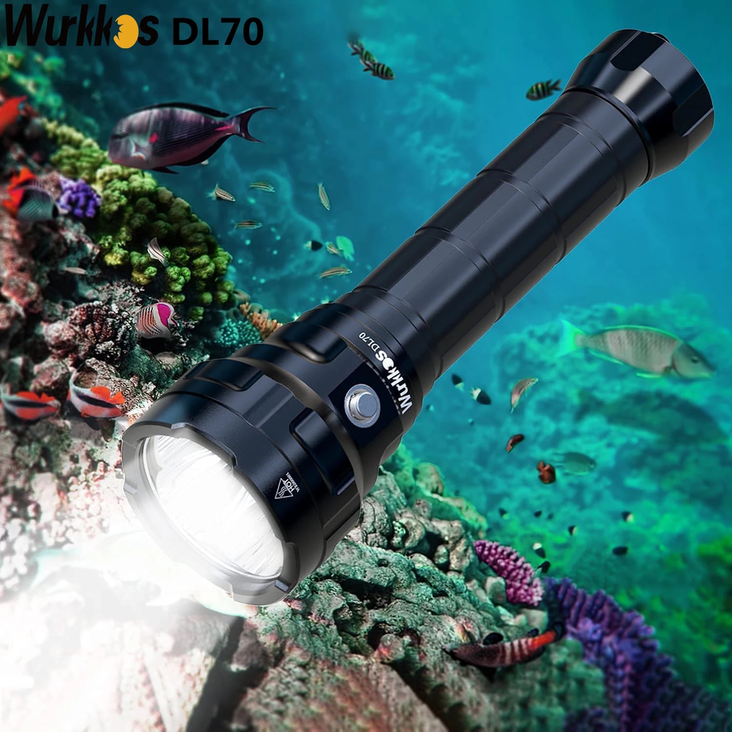 Wurkkos DL70 Scuba Diving Super Bright Double 26650 Pin 13000lm IPX8 Chống thấm nước Đèn LED lặn 4PC