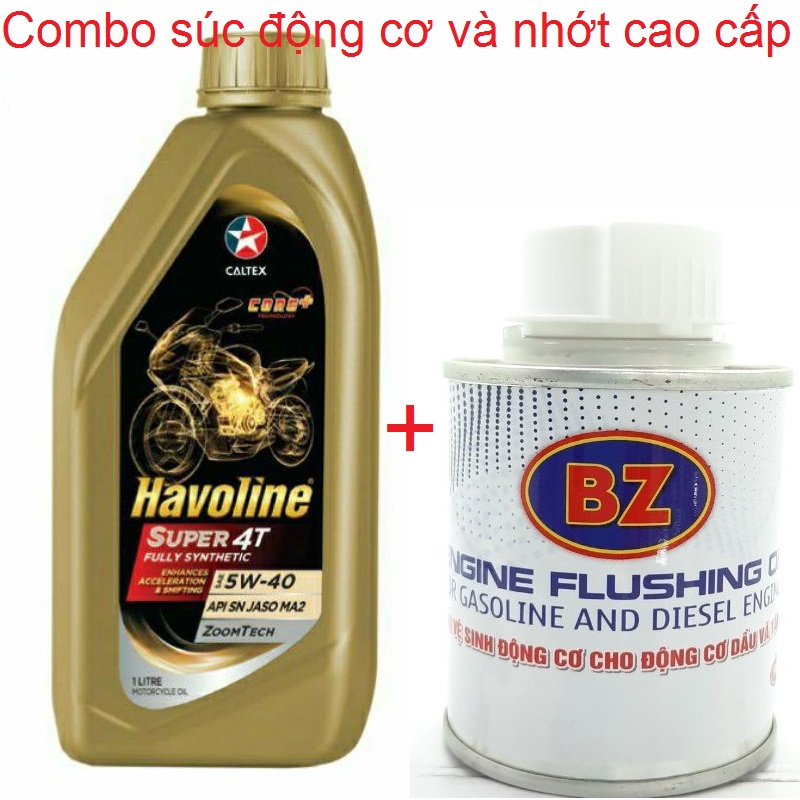 [DauNhot và PhuGia]Nhớt Havoline 5W40 tổng hợp 100% nhớt havoline-Chai 1L nhớt xe số/xe côn tay Havo