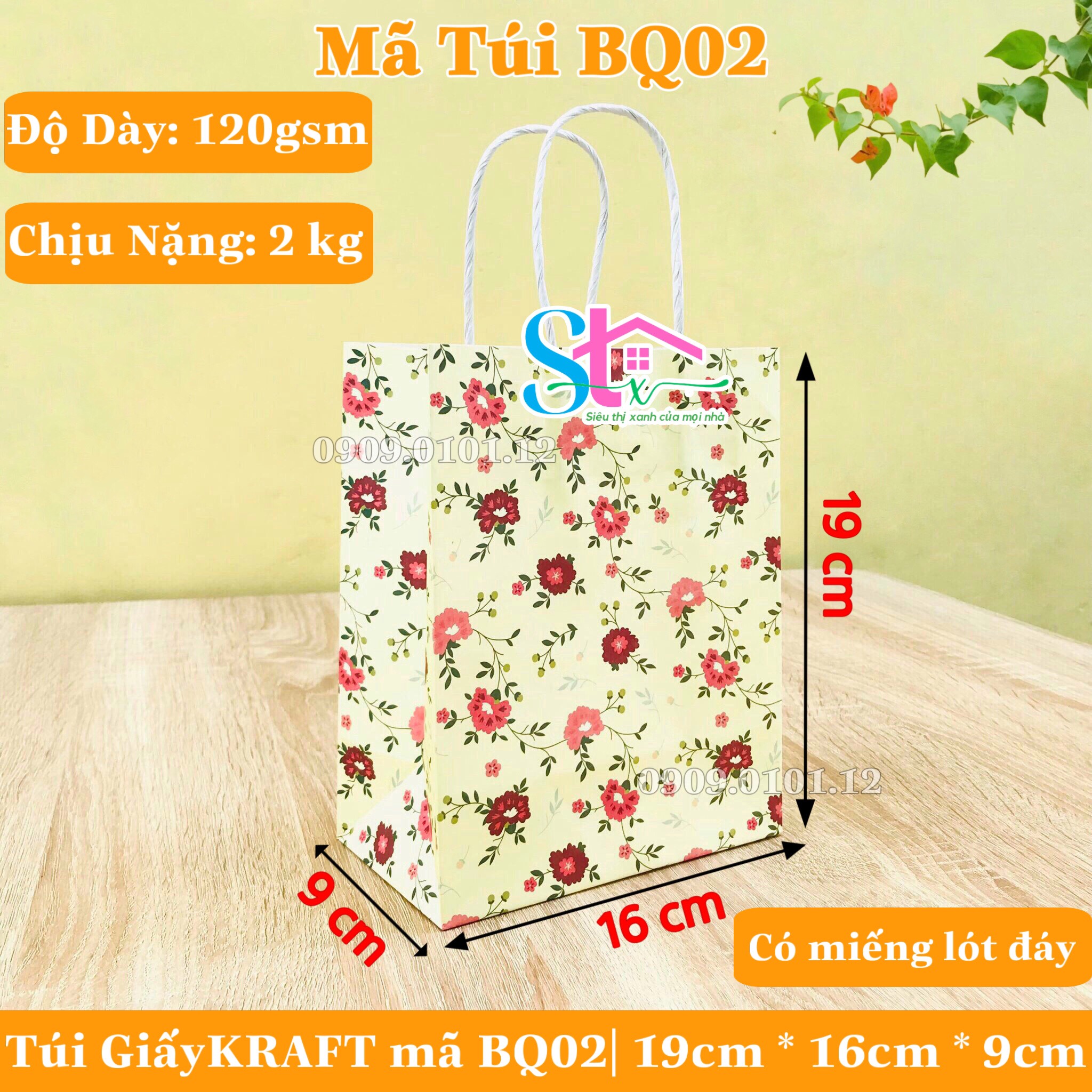 Combo 50 túi giấy kraft có quai cao cấp nhật bản Túi giấy xi măng bảo vệ môi trường túi kraft đựng quà tặng túi đựng quà
