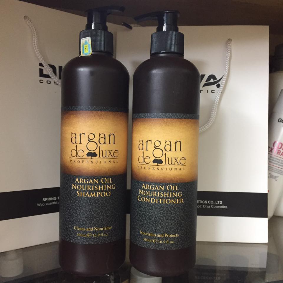 Cặp Dầu Gội Xả Dưỡng Ẩm Argan Deluxe 1000Ml X2