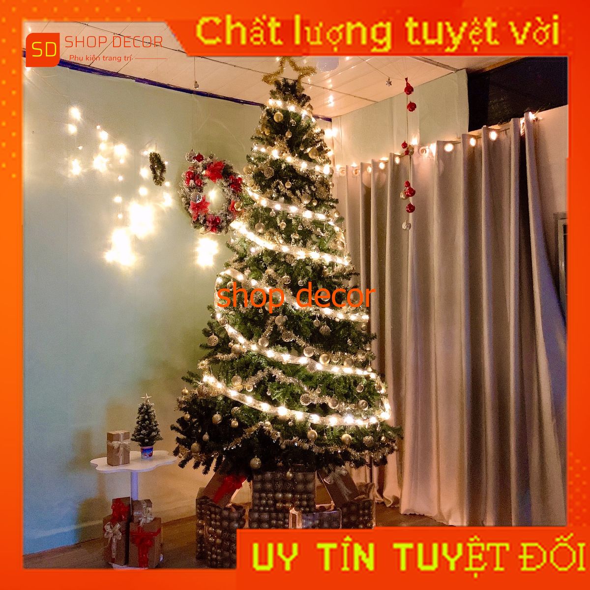 Cây thông noel xanh cao 3m đầu tròn