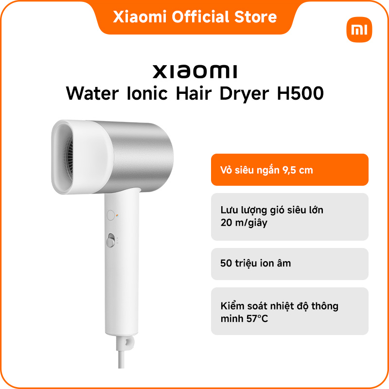 Xiaomi Water Ionic Hair Dryer H500 | Liệu pháp tạo ion nước kép | Luồng khí cực cao 20m/giây* | Kiểm