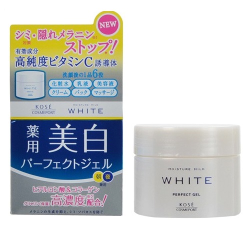 Kem Dưỡng Trắng Da Kosé Moisture Mild White Perfect Gel 6In1 100G - Nhật Bản