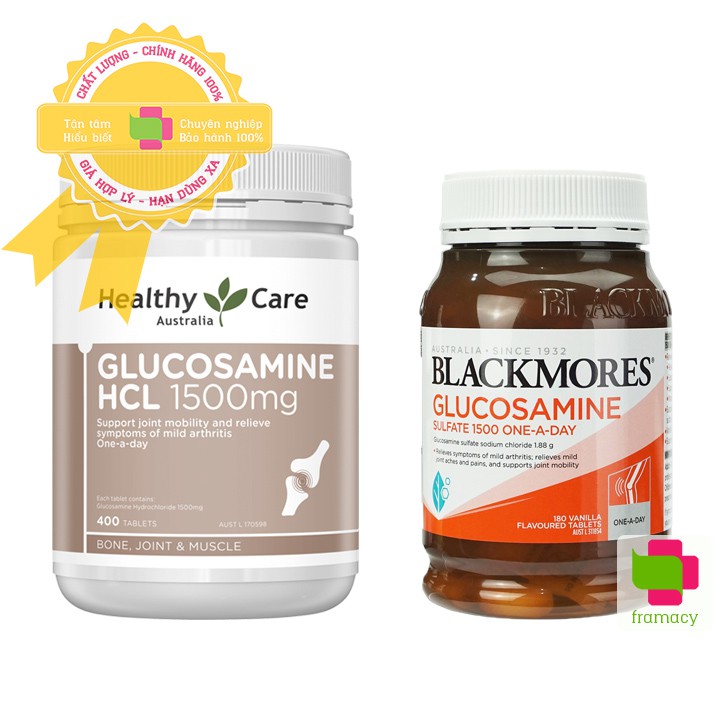 Viên Uống Bổ Xương Khớp Healthy Care/Blackmores Glucosamine Úc (400V/180V) Tái Tạo Sụn Khớp Giảm Đau Cho Người Lớn - Blackmores 180V