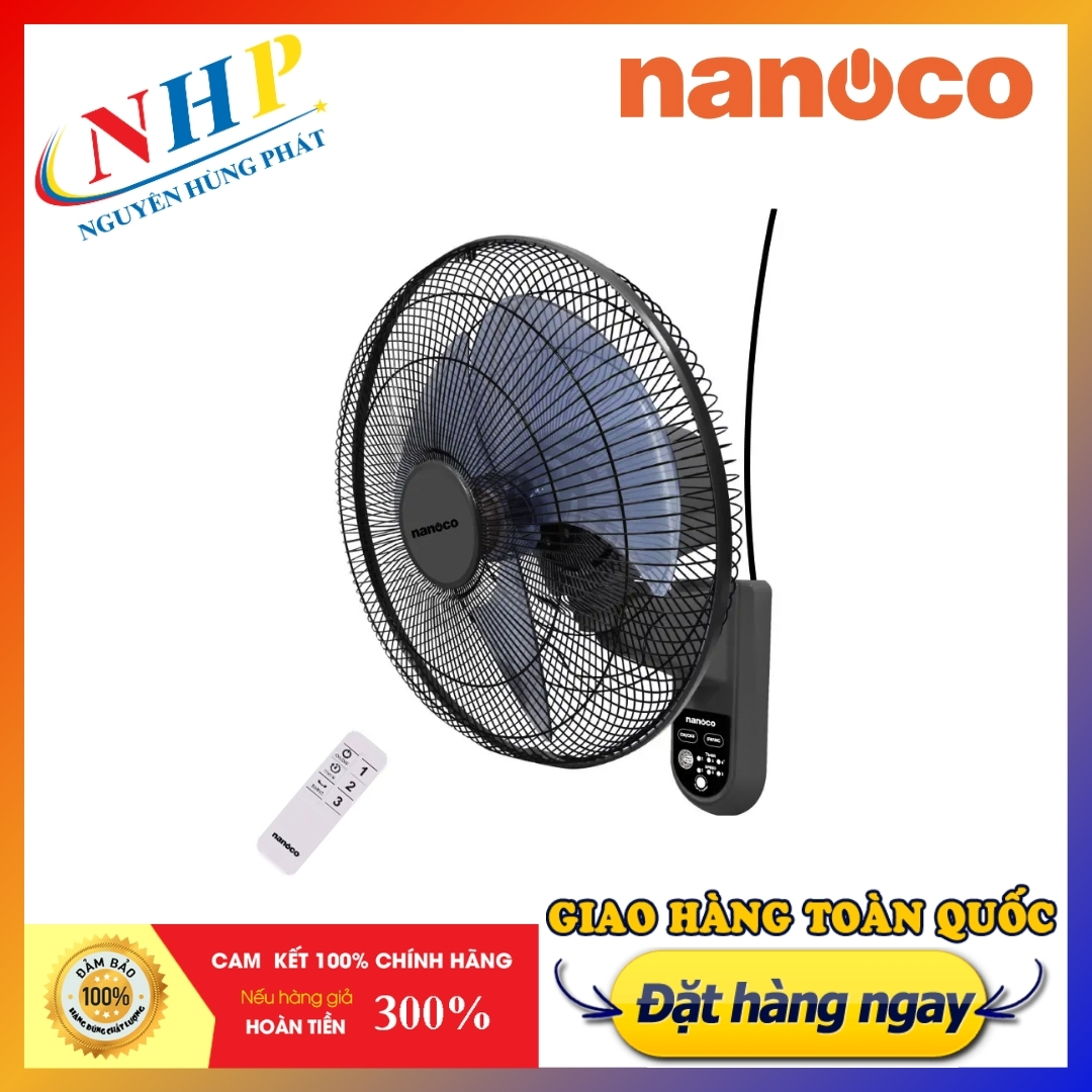 Quạt treo tường 3 cánh Nanoco NWF1615RC-GR