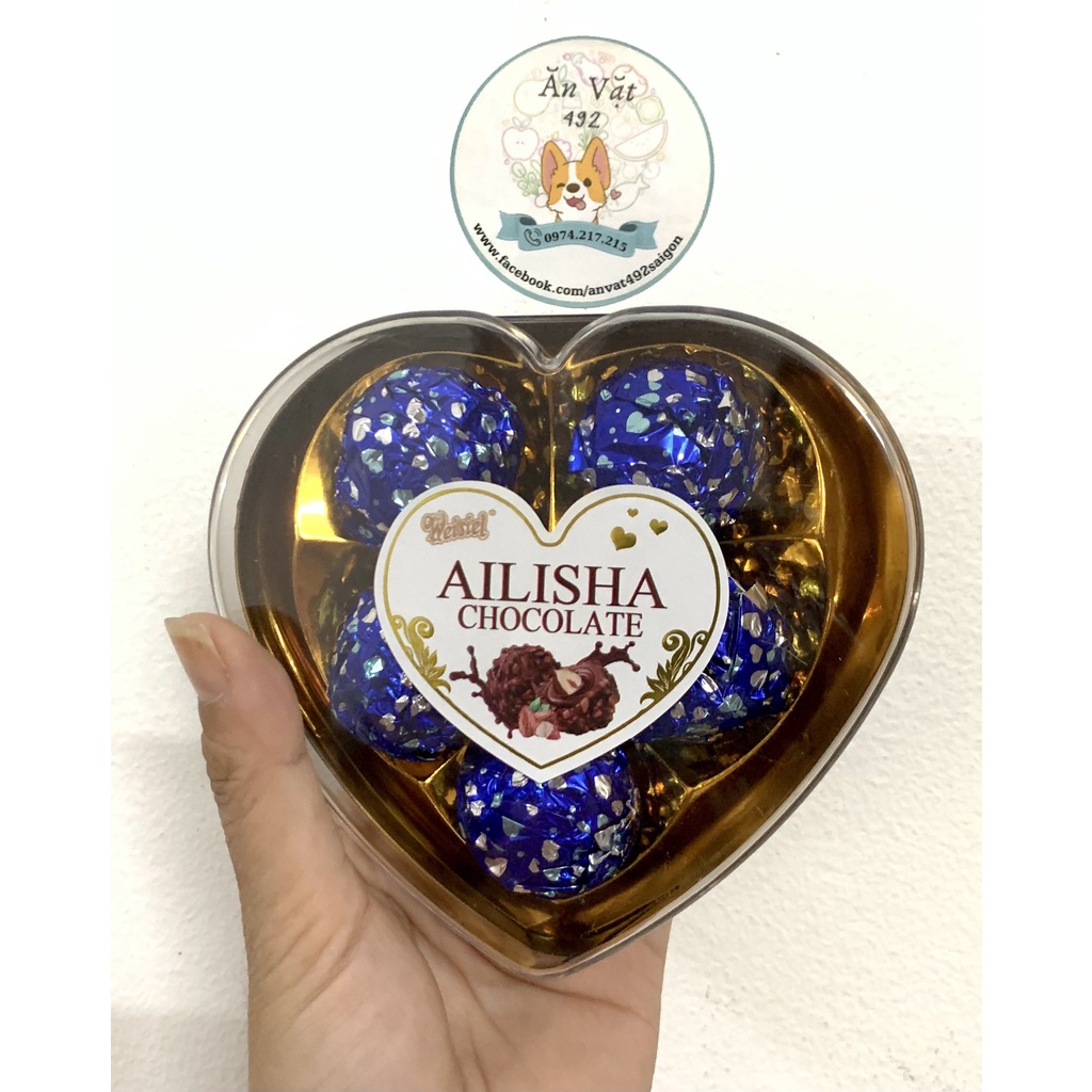 Hộp Chocolate Ailisha Trái Tim Nhân Socola Sữa - Ăn Vặt 492