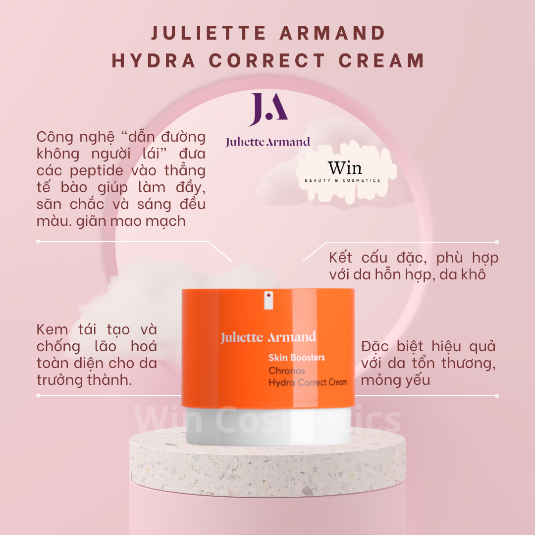 [Hàng công ty] Juliette Armand Hydra Correct Cream Kem dưỡng chống lão hoá cao cấp làm mượt và mờ nếp nhăn