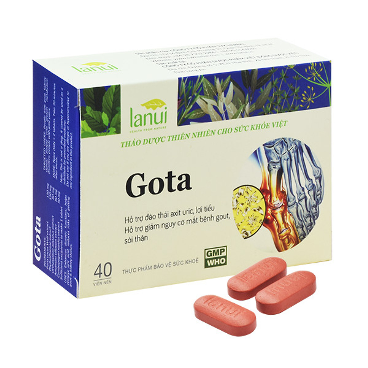 Gota viên uống thảo dược giảm đau và chống viêm khớp(40 viên/hộp)