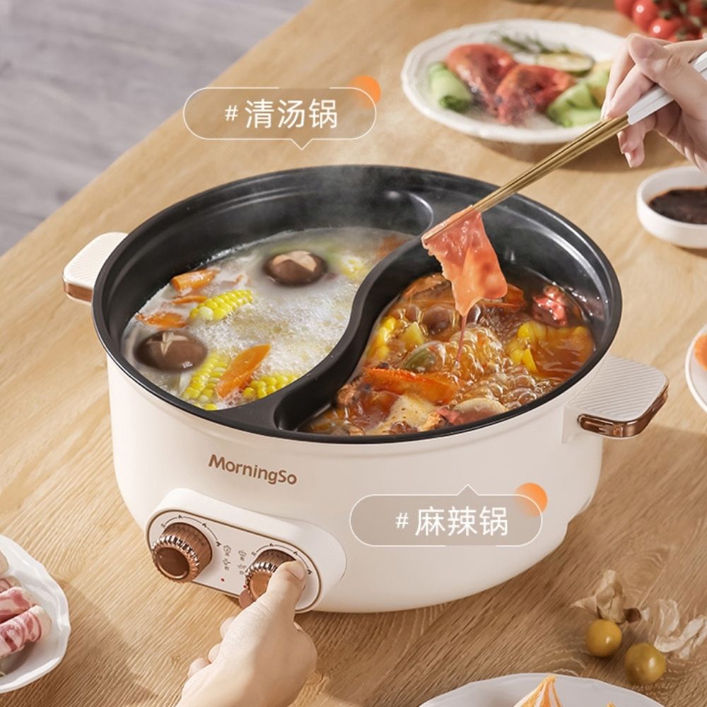 Nồi Lẩu Điện Đa Năng 3 Mức Nhiệt Công Suất 1800w Dung Tích 6 lít Thiết Kế An Toàn Có Thể Được Sử Dụn