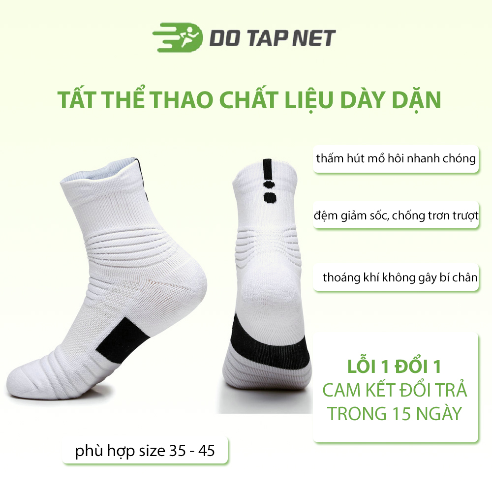 Tất Vớ Thể Thao Chạy Bộ Đá Bóng Chống Trơn Trượt Chất Liệu Dày Dặn Thấm Hút Mồ Hôi