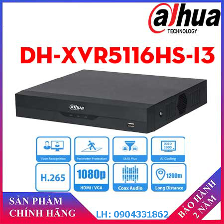 Đầu ghi hình HDCVI và camera IP 16 kênh DAHUA HCVR5116HS-I3
