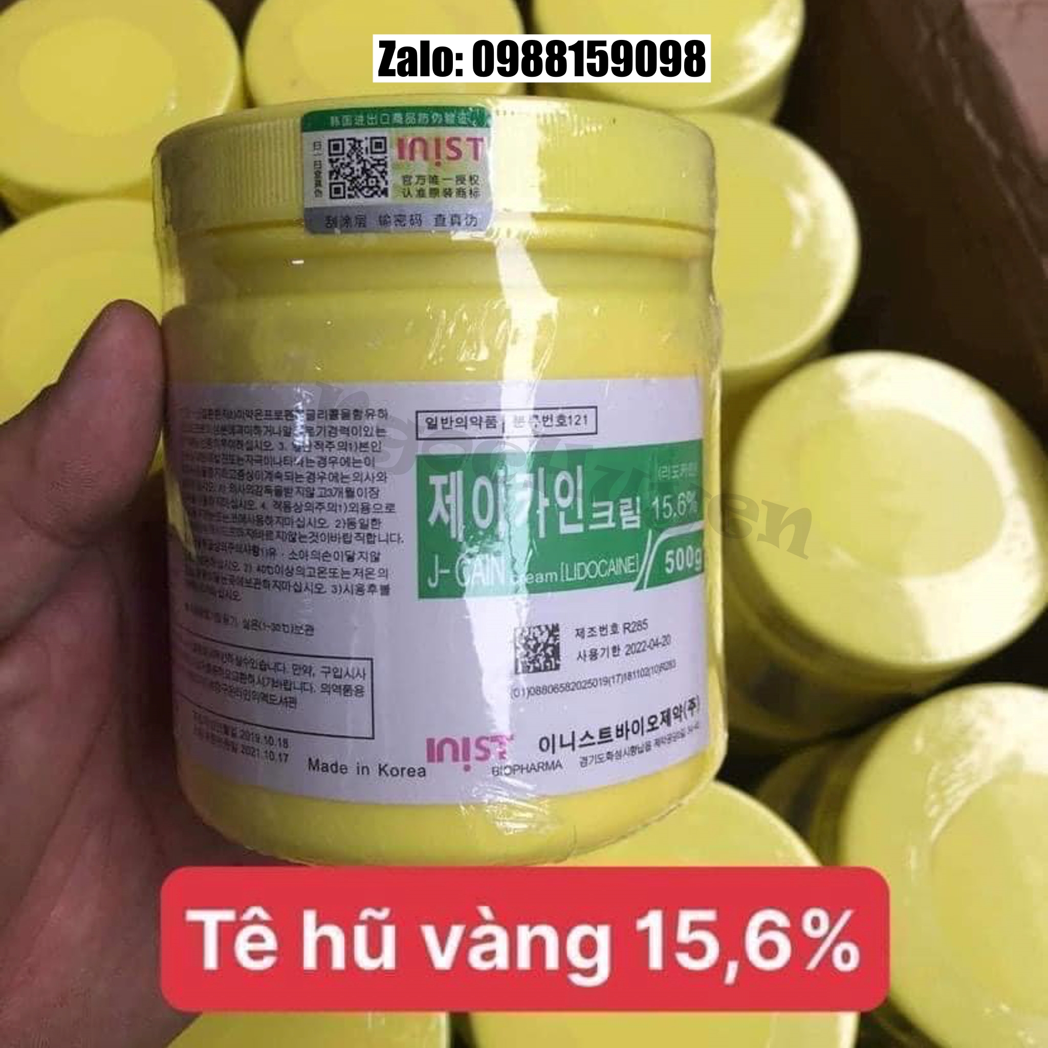 Kem Ủ Tê Hàn Quốc J - Cain 15,6% Hũ 500g