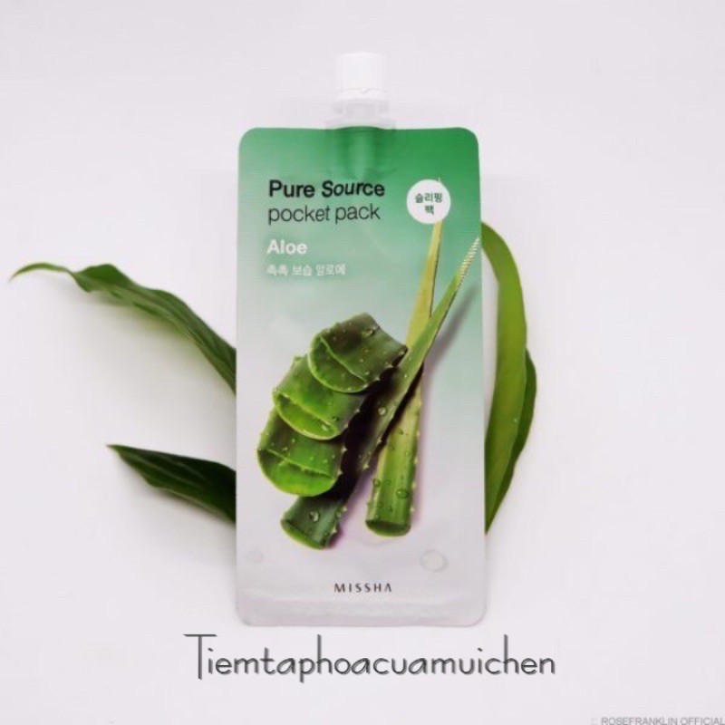 [Hcm]Mặt Nạ Ngủ Giữ Ẩm Cho Da Làm Dịu Da Tức Thì Missha Pure Source Pocket Pack - Sleeping Pack [Aloe - Nha Đam] 10Ml